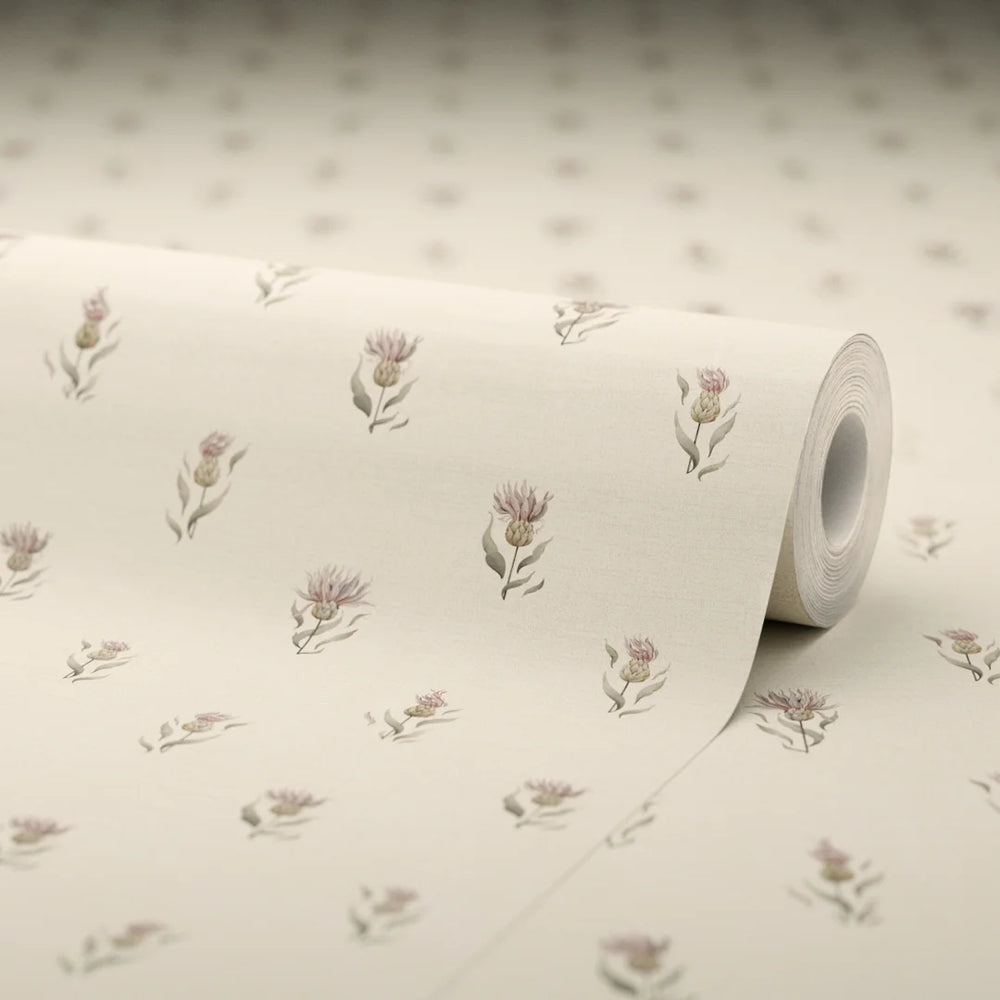 Wee Thistle Wallpaper - Vintage Cream - Lucie Annabel