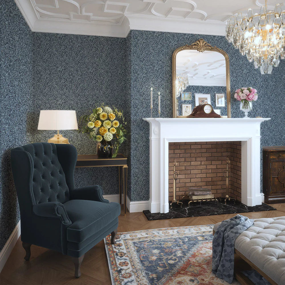 Whimsical Willow Wallpaper - Egyptian Blue & Sky Blue - Lucie Annabel