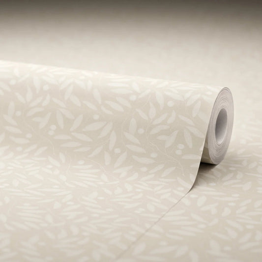 Whispering Leaves Wallpaper - Castle Stone - Lucie Annabel