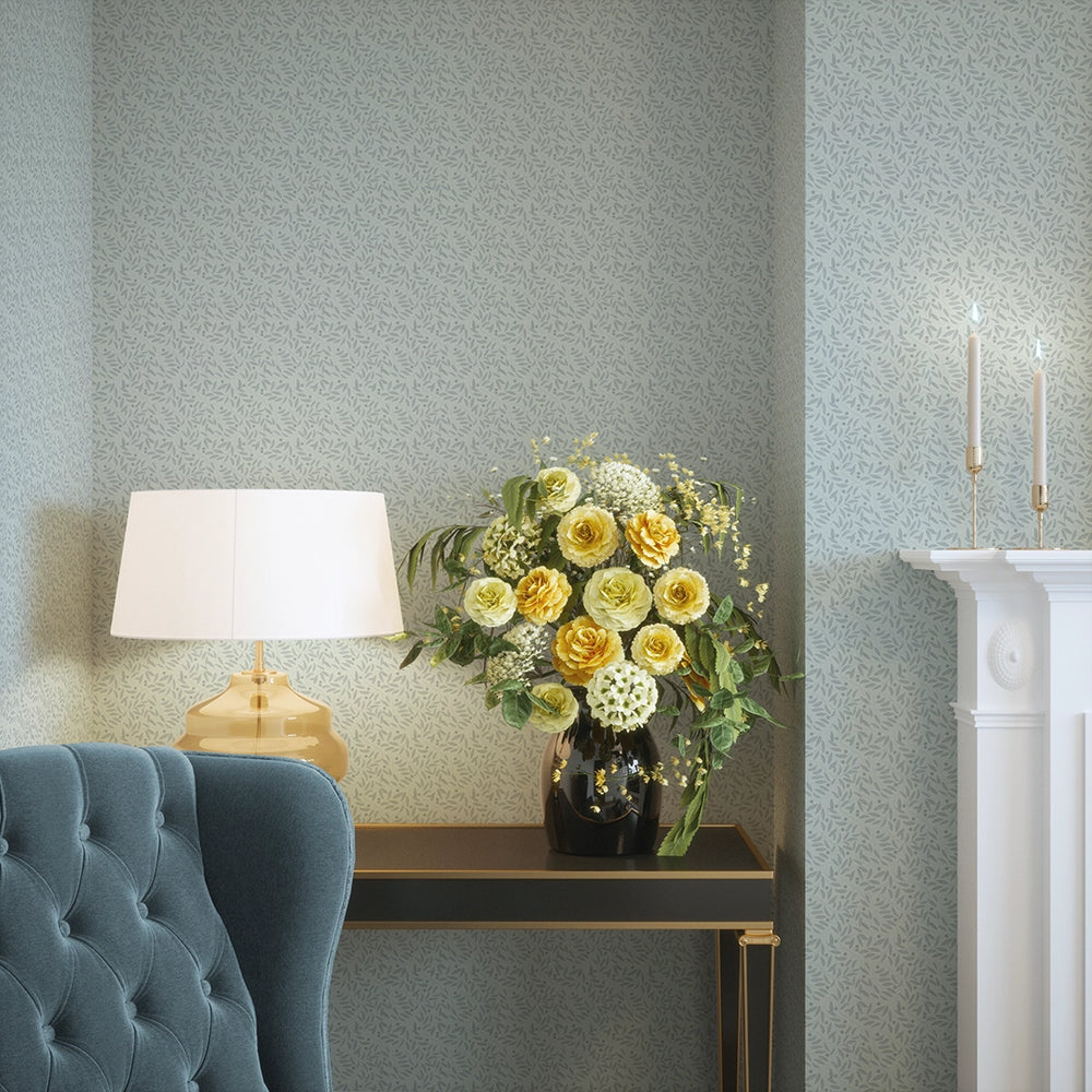 Whispering Leaves Wallpaper - Duck Egg - Lucie Annabel