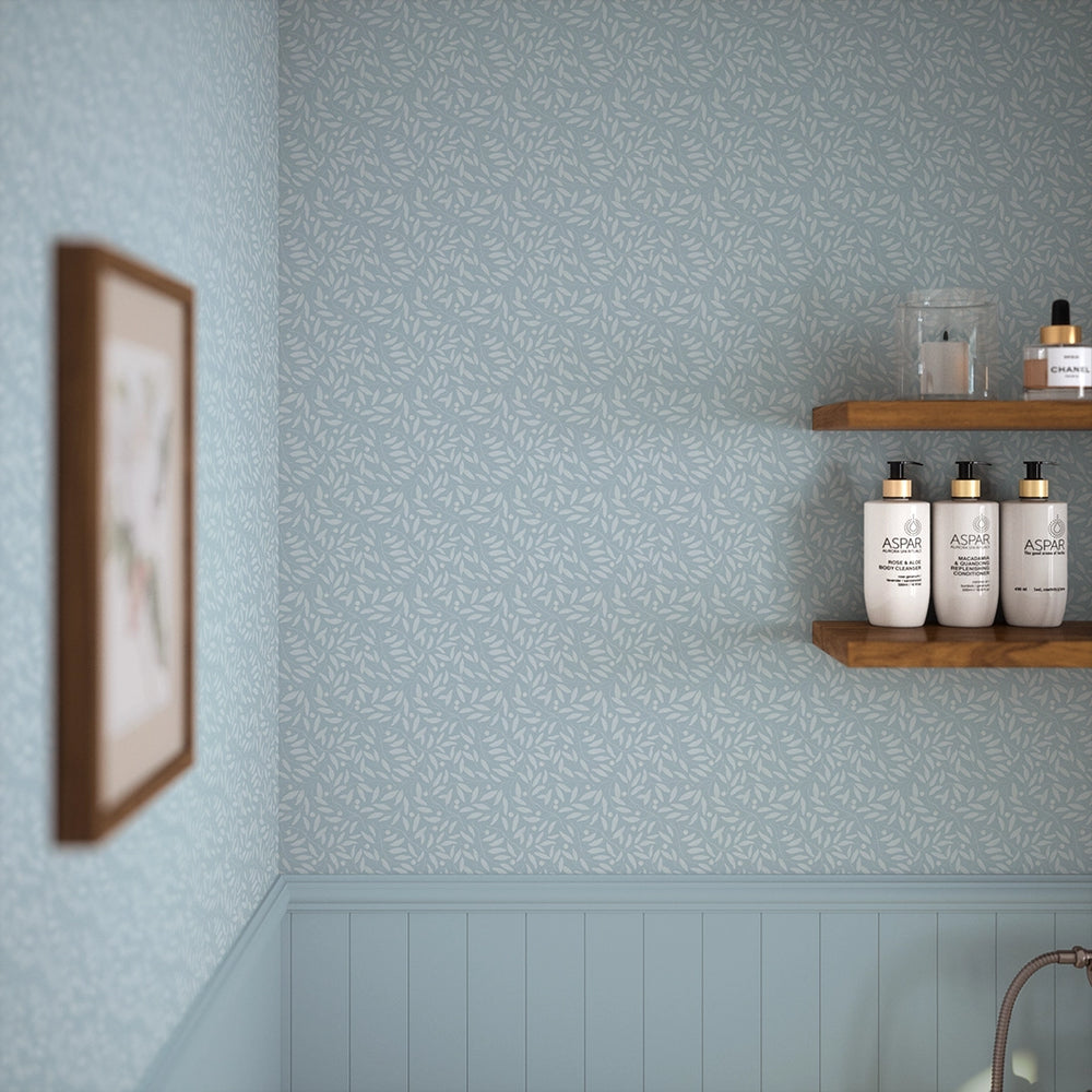 Whispering Leaves Wallpaper - Mineral Mist - Lucie Annabel
