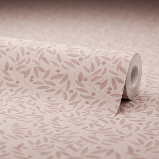Whispering Leaves Wallpaper - Sweet Raspberry - Lucie Annabel