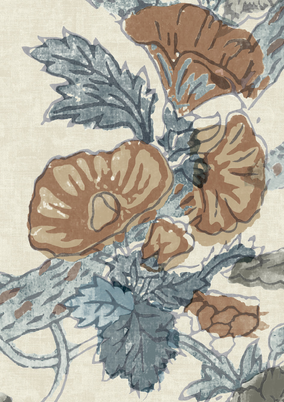 Wild Thing Wallpaper - Copper Cobalt