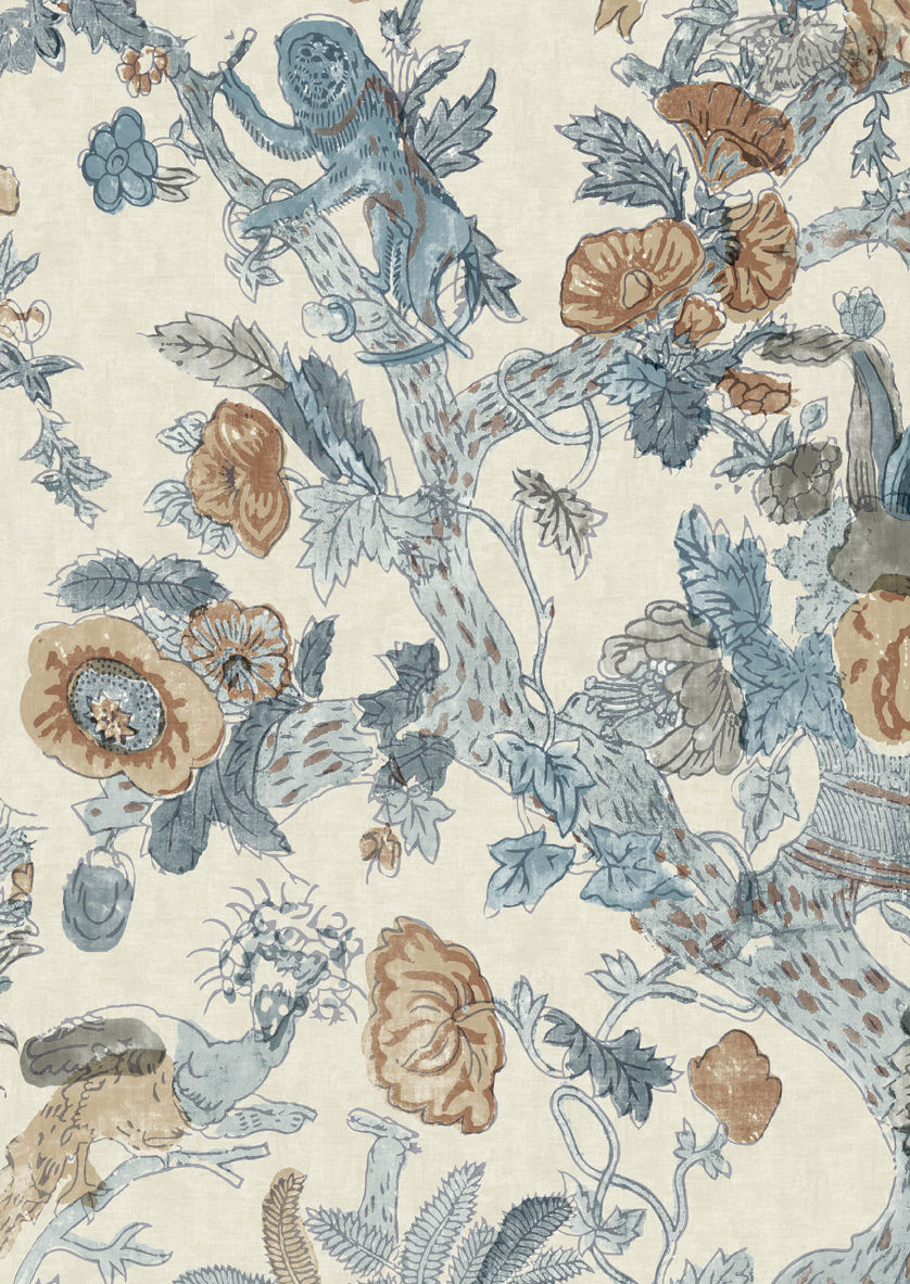 Wild Thing Wallpaper - Copper Cobalt