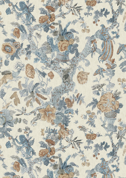 Wild Thing Wallpaper - Copper Cobalt