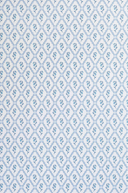 Wild Strawberry Trellis Wallpaper - China Blue - BG2600201 - Barneby Gates