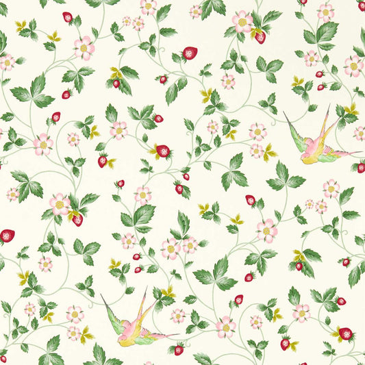 Wild Strawberry Wallpaper - Ivory - Clarke & Clarke