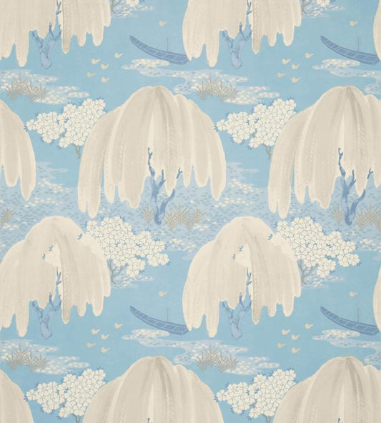 Willow Tree Wallpaper - Soft Blue - AT23108 - Anna French