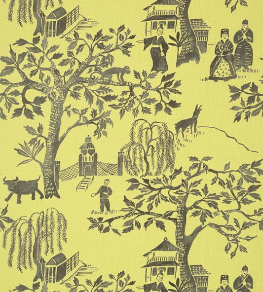 Willow Wood Wallpaper - Citron - AT7914 - Anna French