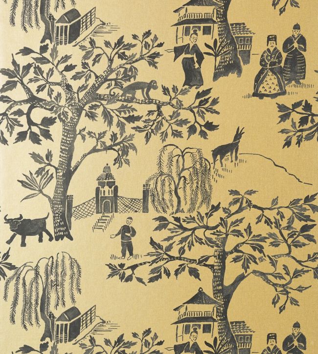 Willow Wood Wallpaper - Metallic Gold - AT7916 - Anna French