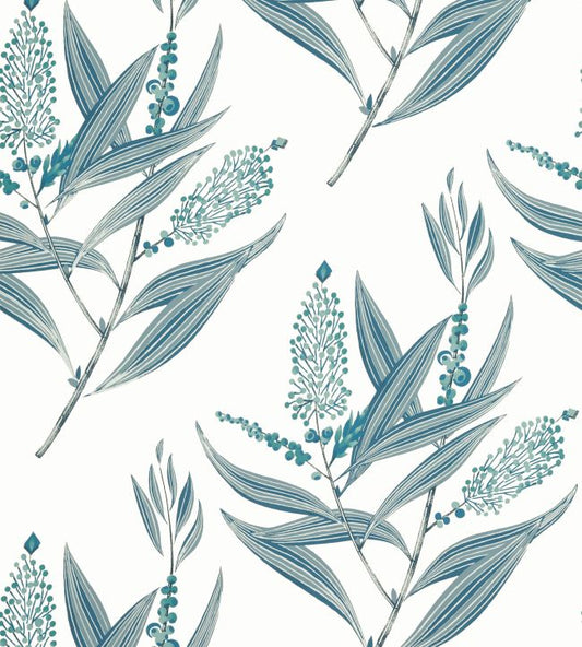 Winter Bud Wallpaper - Blue - AT23135 - Anna French