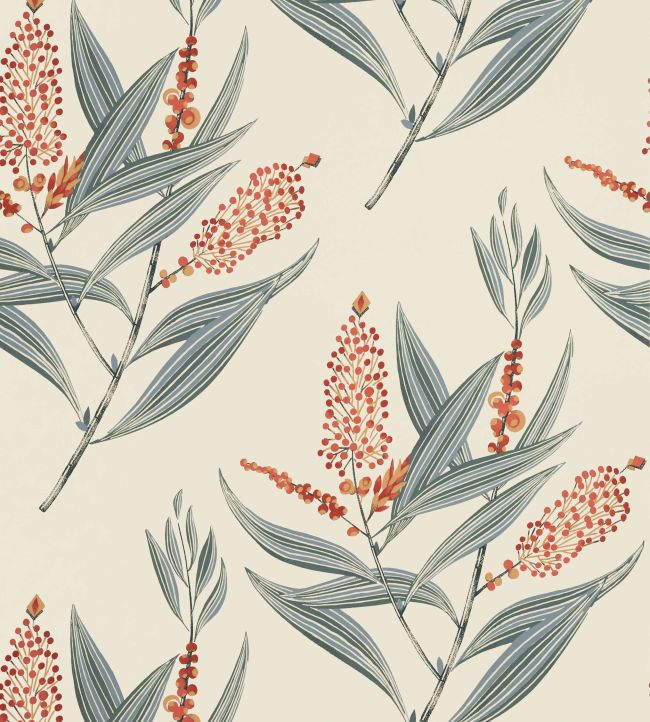Winter Bud Wallpaper - Coral - AT23137 - Anna French