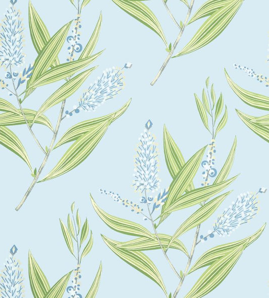 Winter Bud Wallpaper - Soft Blue - AT23133 - Anna French