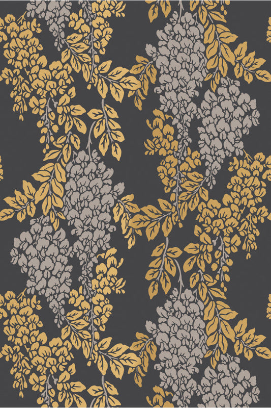 Wisteria Wallpaper - Charleston Gray - 2206