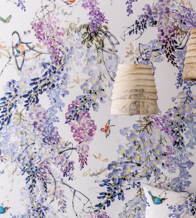 Wisteria Fall Panel A Wallpaper - Lilac - DWAP216296 - Sanderson