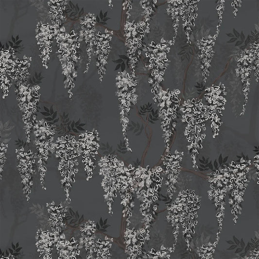 Wisteria Lane Wallpaper - Shades of Charcoal with White - Lucie Annabel