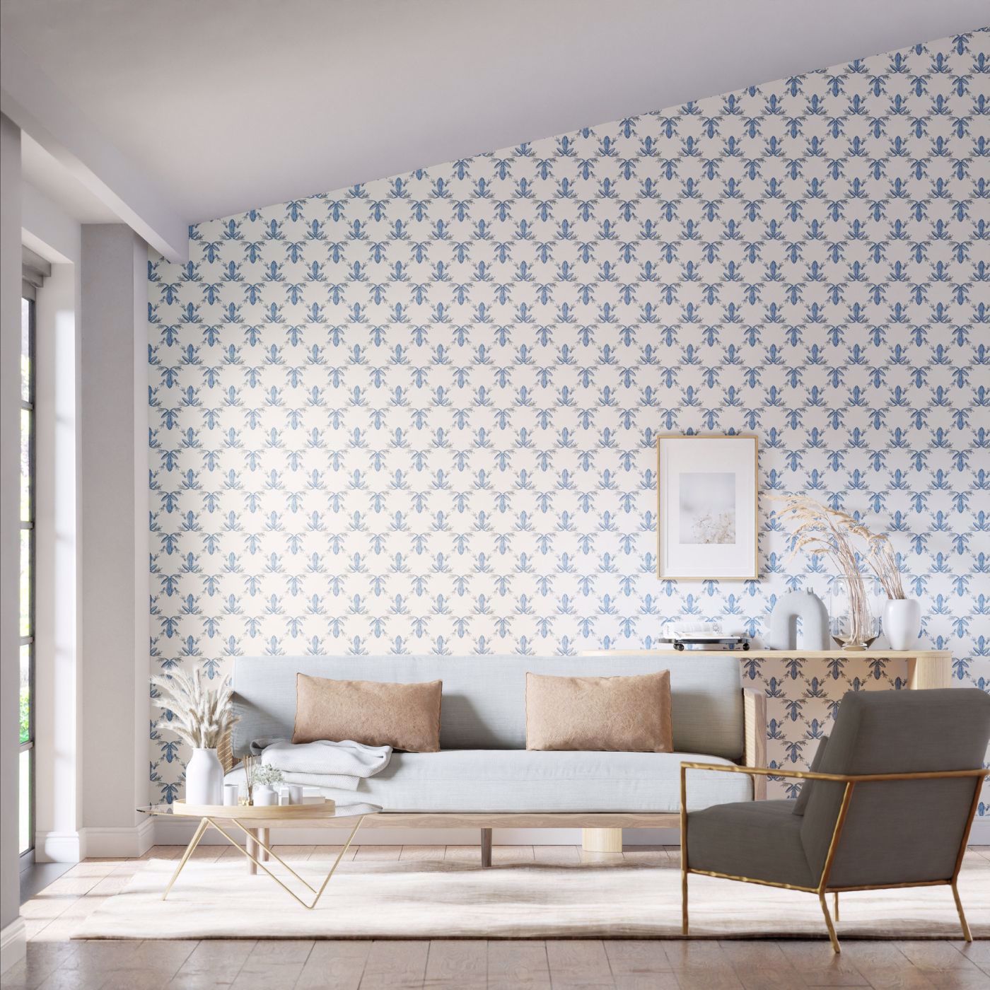 Wood Frog Wallpaper - Wild Water/Chalk - HC4W113012 - Harlequin
