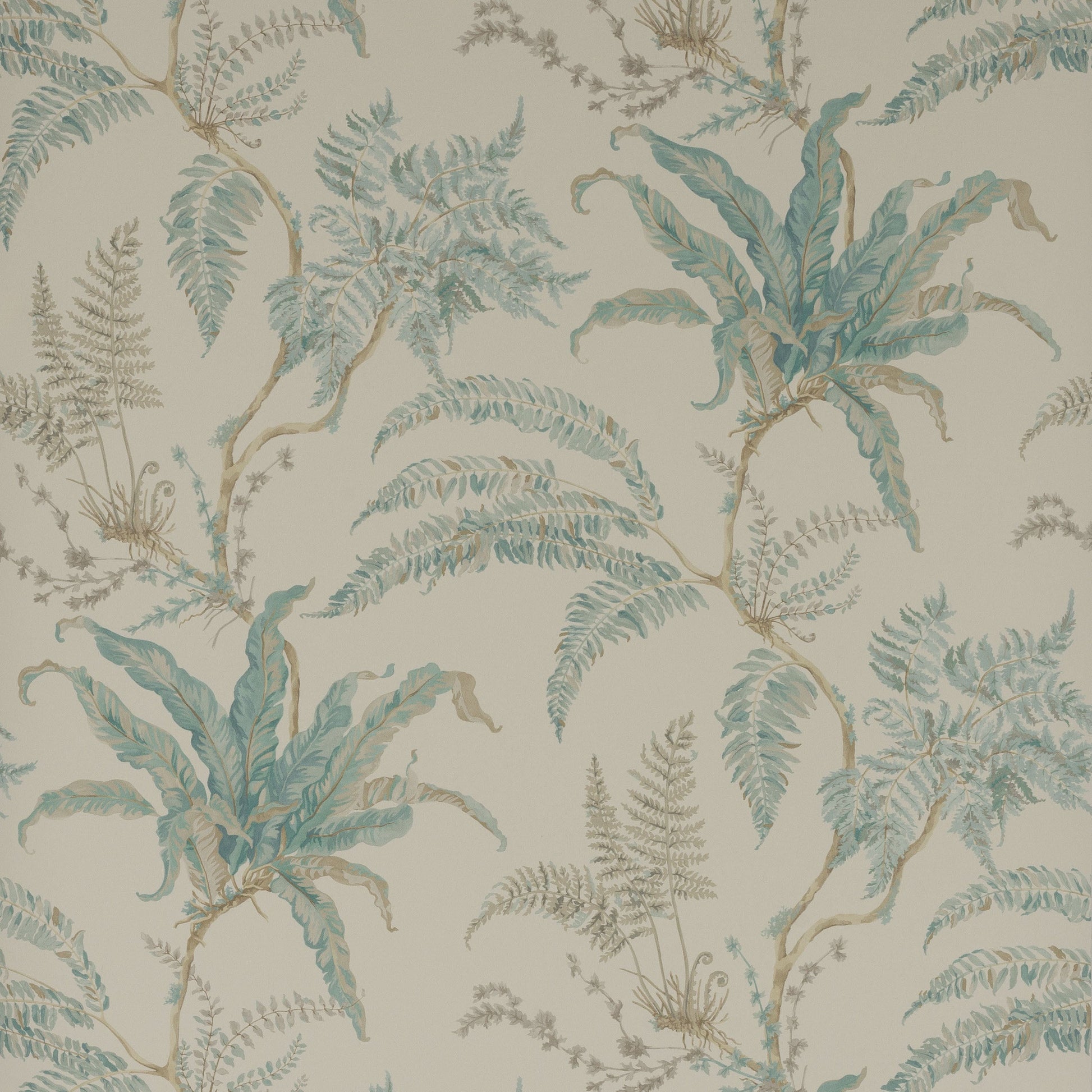 Woodfern Wallpaper - Aqua - Colefax & Fowler