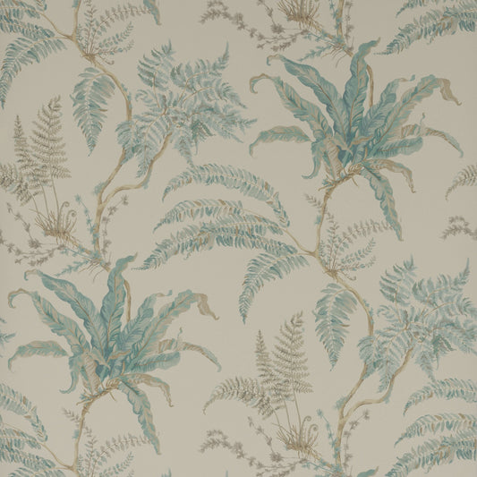Woodfern Wallpaper - Aqua - Colefax & Fowler