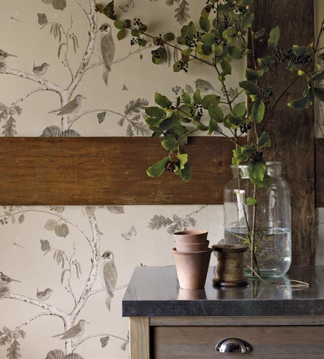 Woodland Chorus Wallpaper - Sepia/Neutral - DWOW215704 - Sanderson
