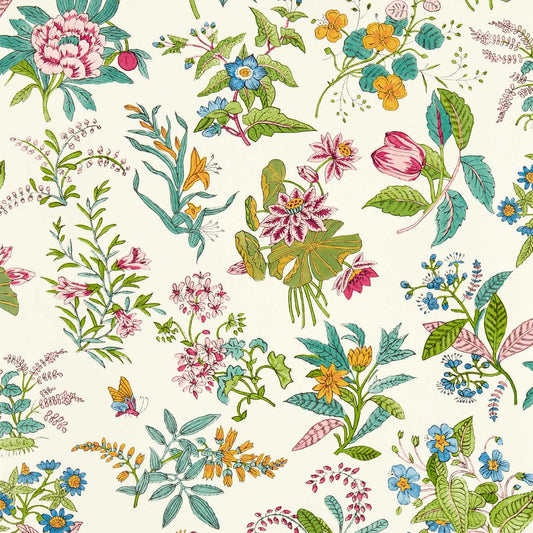 Woodland Floral Wallpaper - Peridot/Ruby/Pearl - HSRW113057 - Harlequin