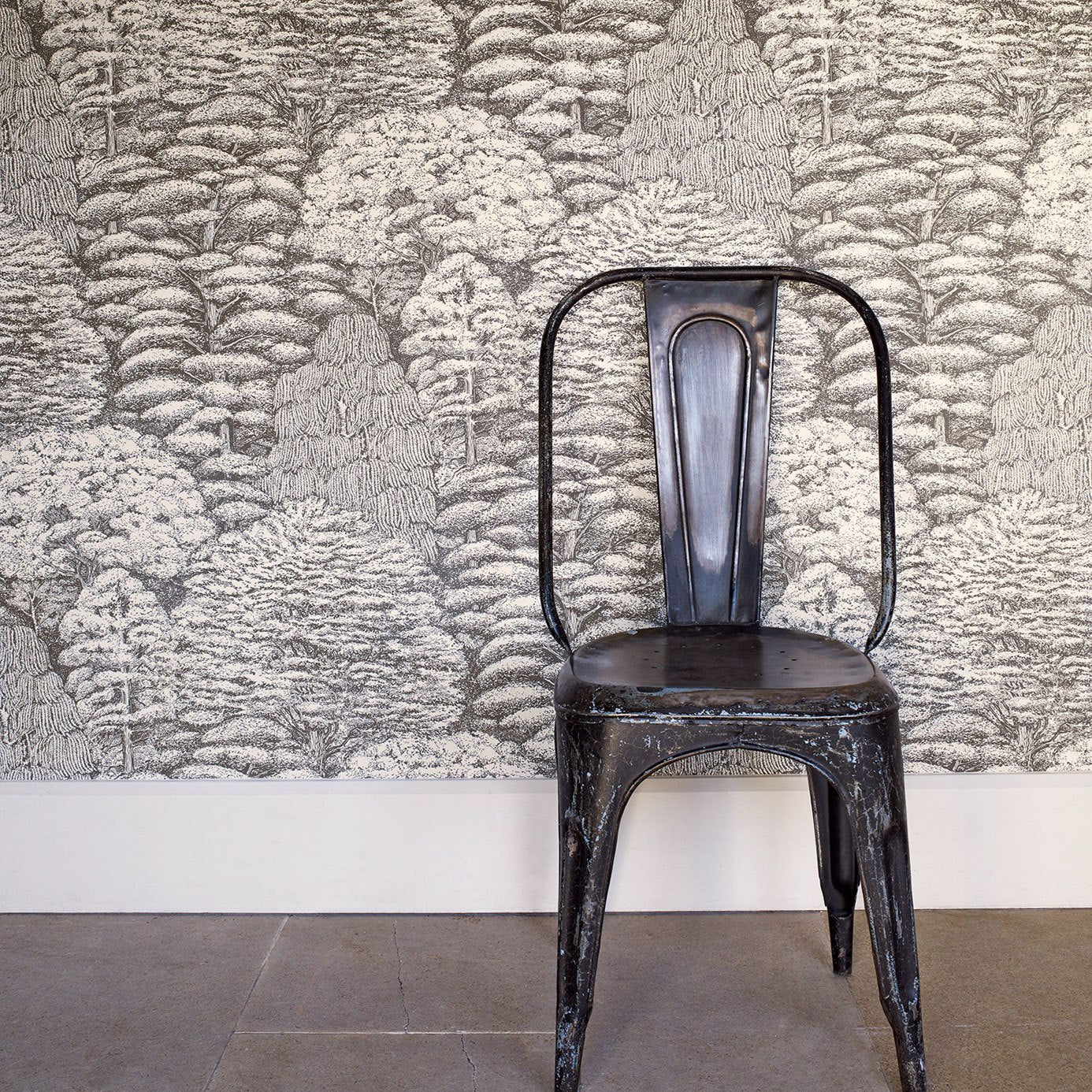 Woodland Toile Wallpaper - Ivory/Charcoal - DWOW215716 - Sanderson