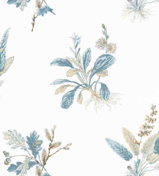 Woodland Wallpaper - Beige and Soft Blue - AT57850 - Anna French