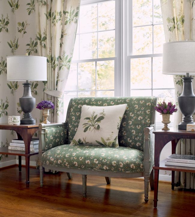 Woodland Wallpaper - Green on Natural - AT57853 - Anna French