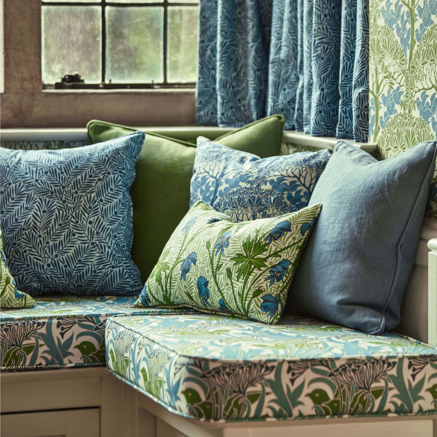 Yew & Aril Fabric - Indigo - 227227 - Morris & Co