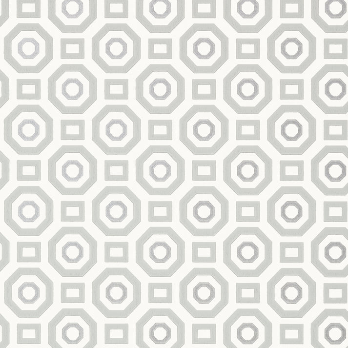Zane Wallpaper - Silver on Grey - AT6034 - Anna French