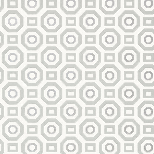 Zane Wallpaper - Silver on Grey - AT6034 - Anna French