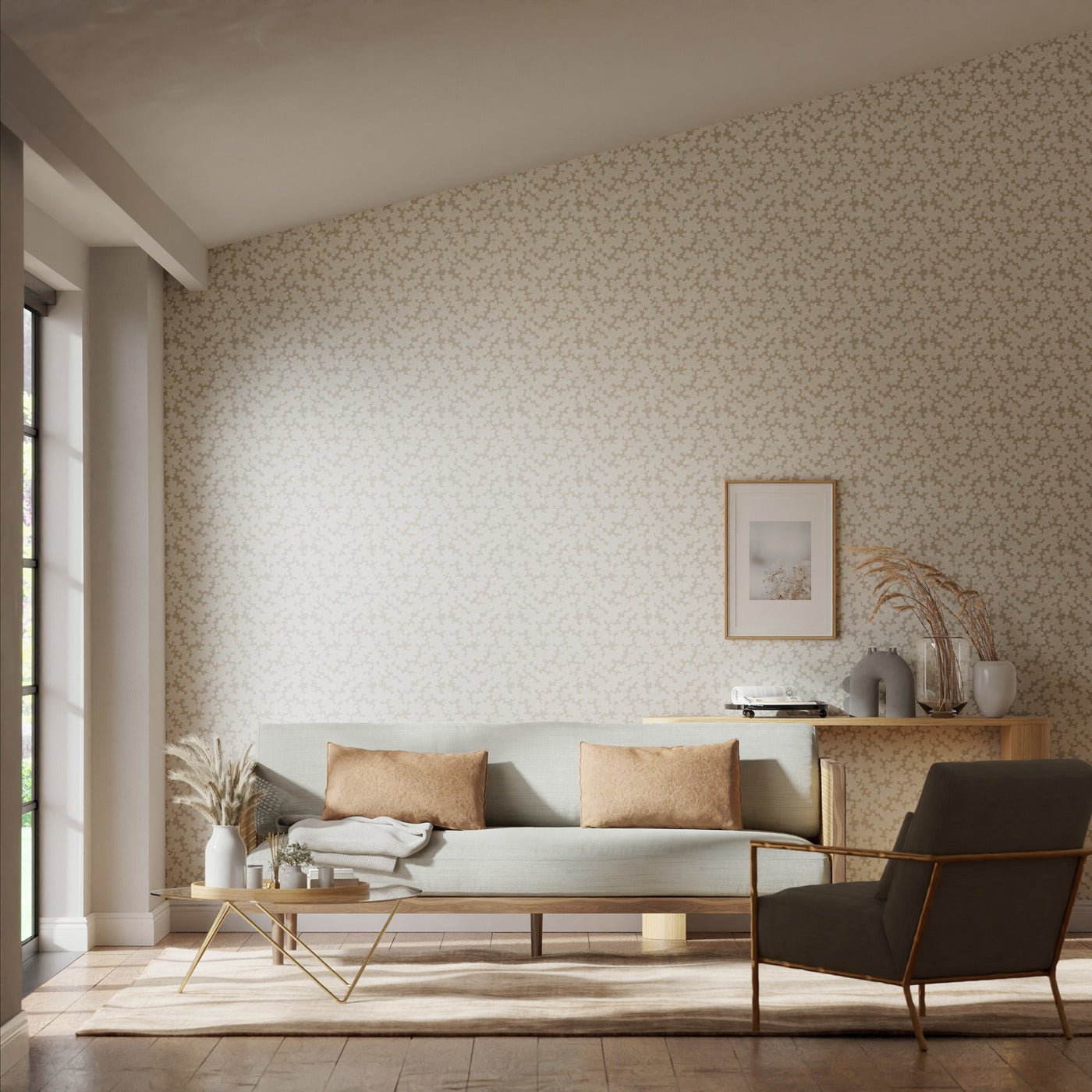 Zori Wallpaper - Shiitake/Fig Blossom - HQN3112932 - Harlequin