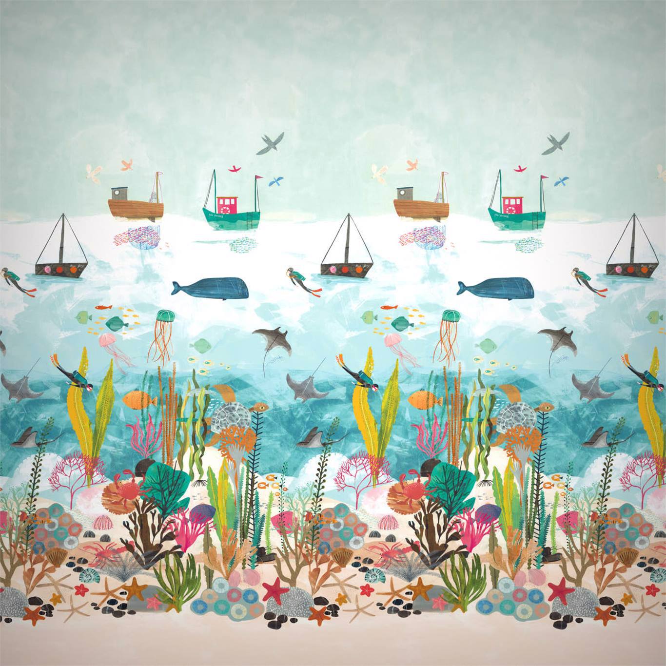 Above and Below Wallpaper - Marine Life - HLTF112648 - Harlequin - Premier Wallcovering