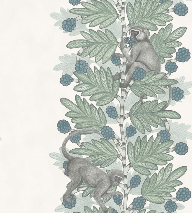 Acacia Wallpaper - Duck Egg & Print room Blue on White - 109/11052 - Cole & Son - Premier Wallcovering