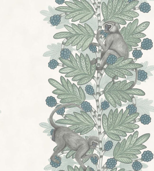 Acacia Wallpaper - Duck Egg & Print room Blue on White - 109/11052 - Cole & Son - Premier Wallcovering