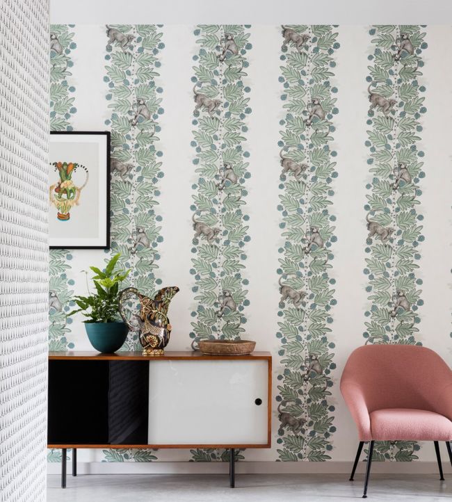 Acacia Wallpaper - Duck Egg & Print room Blue on White - 109/11052 - Cole & Son - Premier Wallcovering
