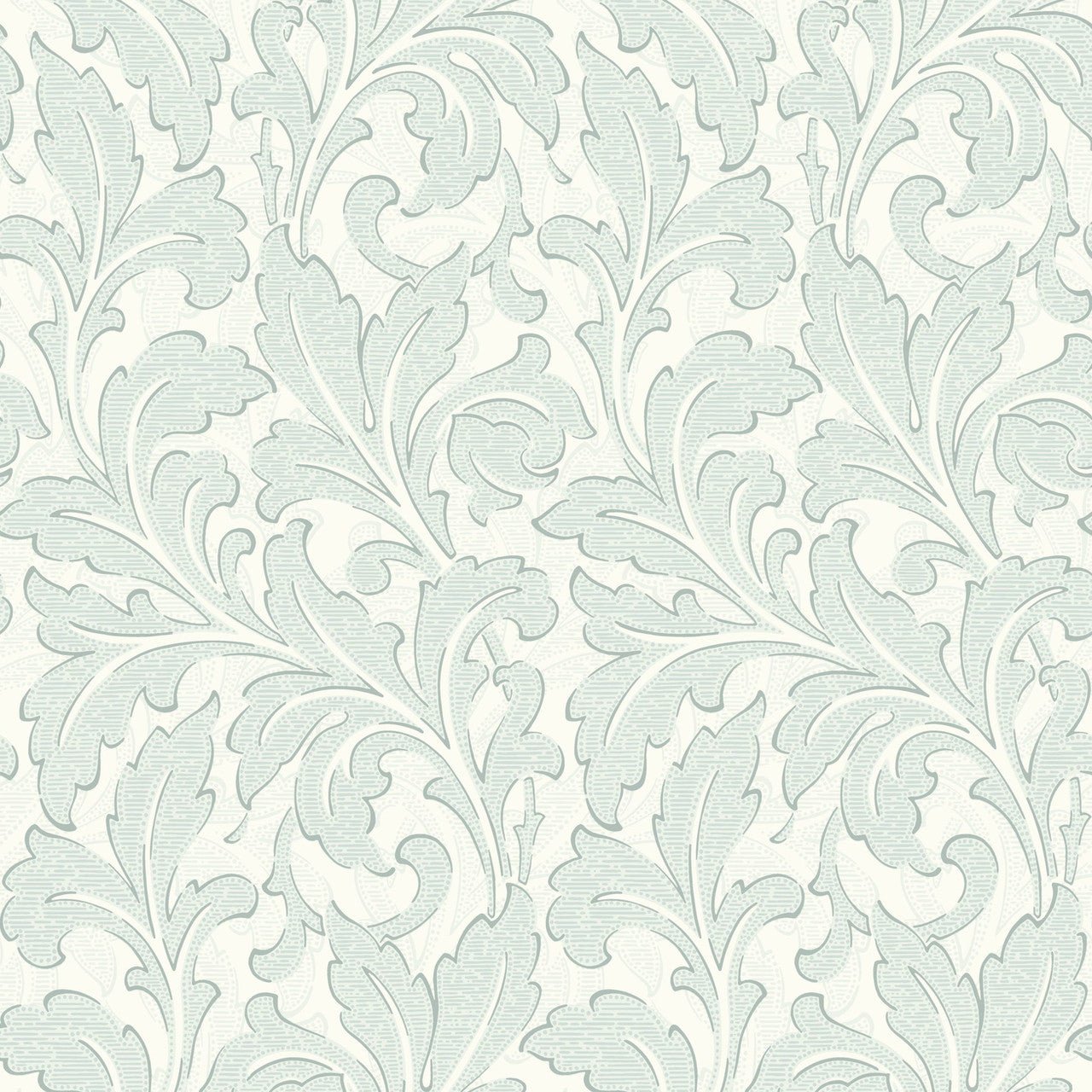 Acanthe Arts and Crafts Wallpaper - Bleu Nuage - Casadeco - 86366103 - Premier Wallcovering
