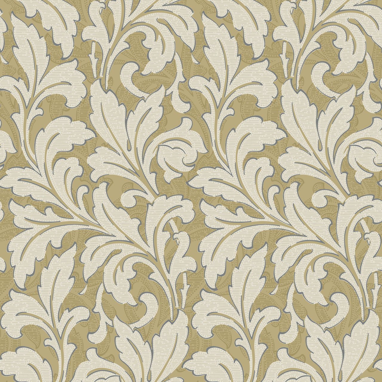 Acanthe Arts and Crafts Wallpaper - Beige Camel - Casadeco - 86361206 - Premier Wallcovering