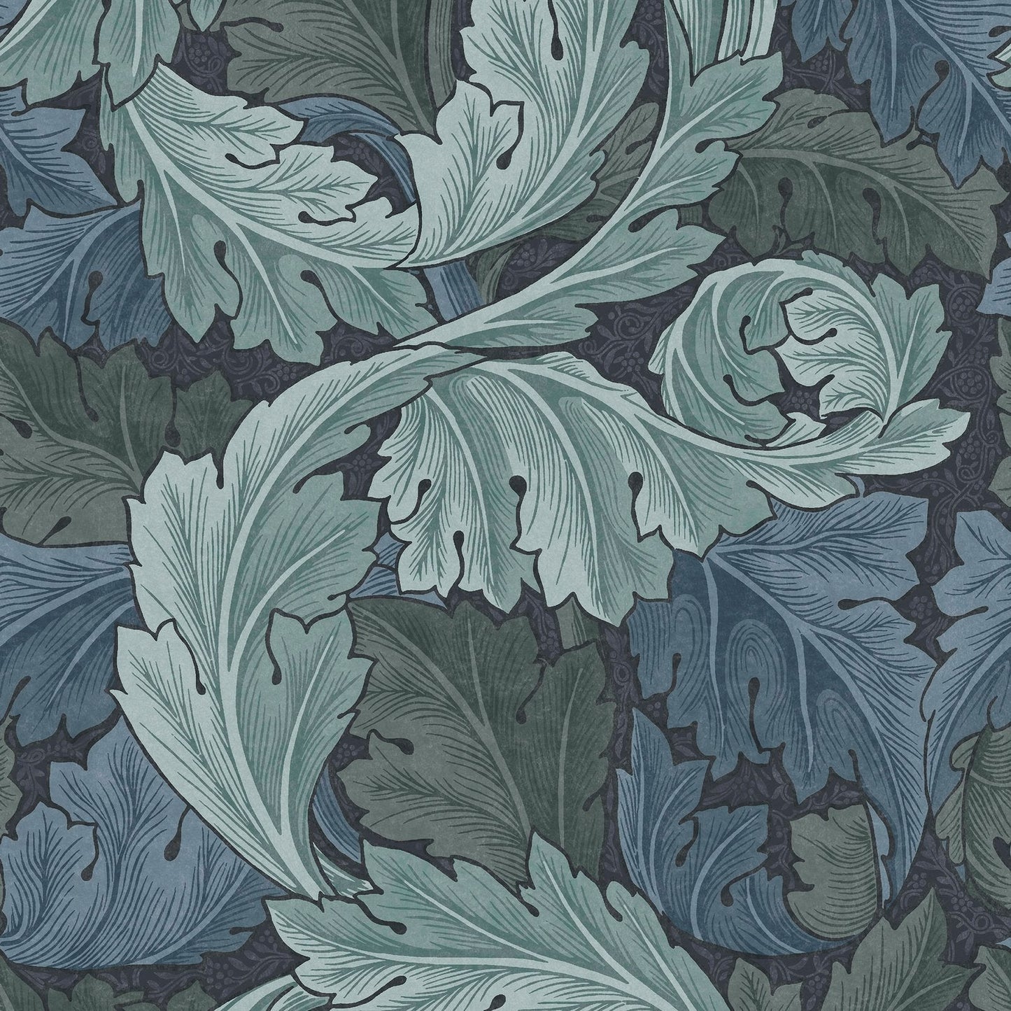 Acanthus Wallpaper - Blue - 124225 - William Morris AH - Premier Wallcovering