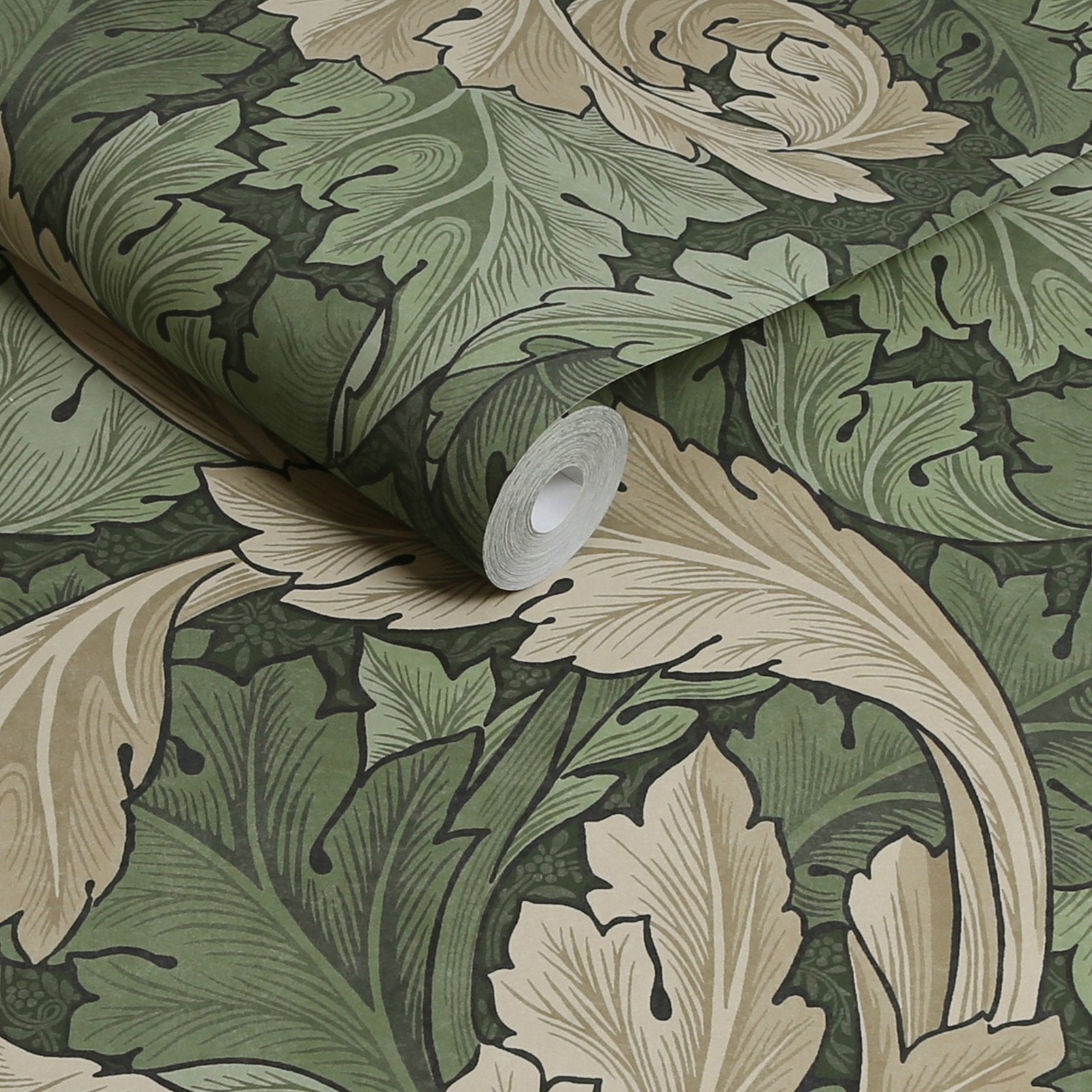 Acanthus Wallpaper - Green - 124227 - William Morris AH - Premier Wallcovering