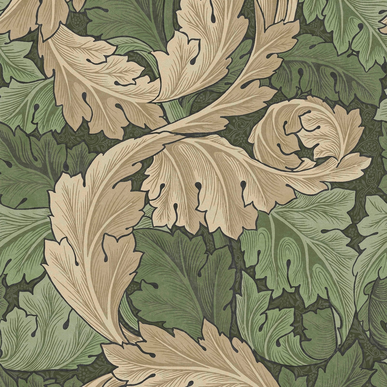 Acanthus Wallpaper - Green - 124227 - William Morris AH - Premier Wallcovering