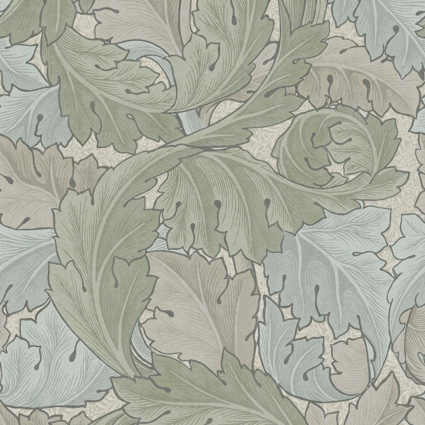 Acanthus Wallpaper - Sage & Duck Egg - 124228 - William Morris AH - Premier Wallcovering