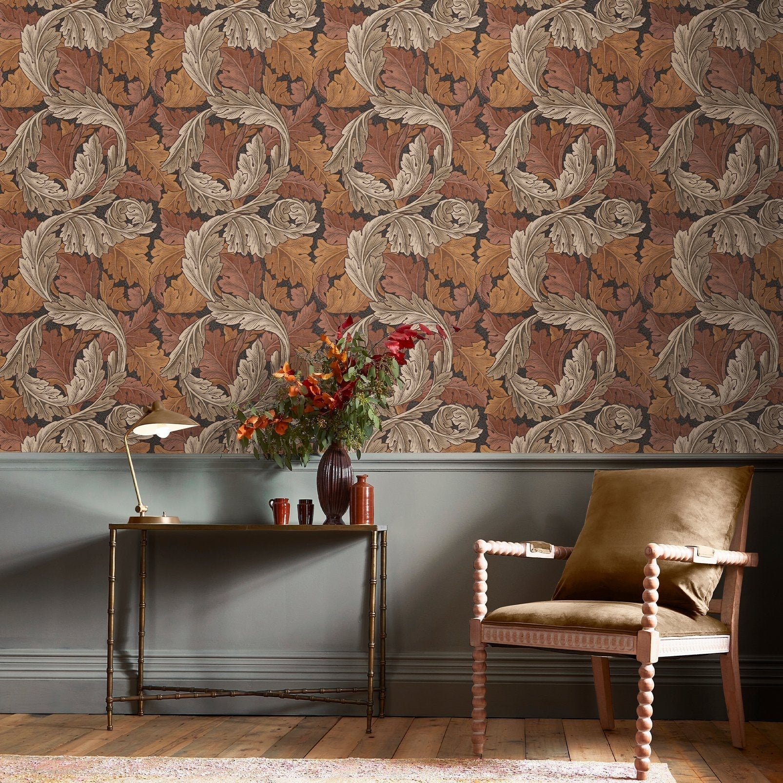 Acanthus Wallpaper - Burnt Orange - 124224 - William Morris AH - Premier Wallcovering