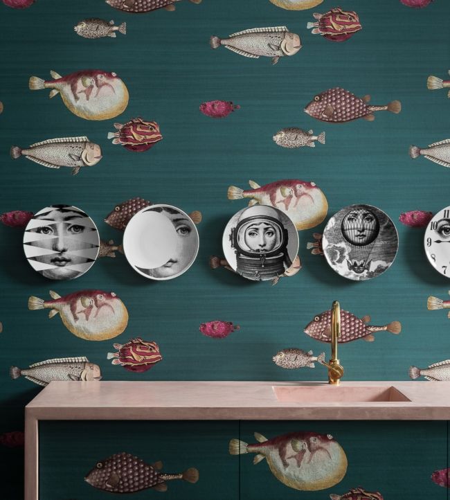 Acquario Wallpaper - Dark Viridian - 114/12024 - Cole & Son - Premier Wallcovering
