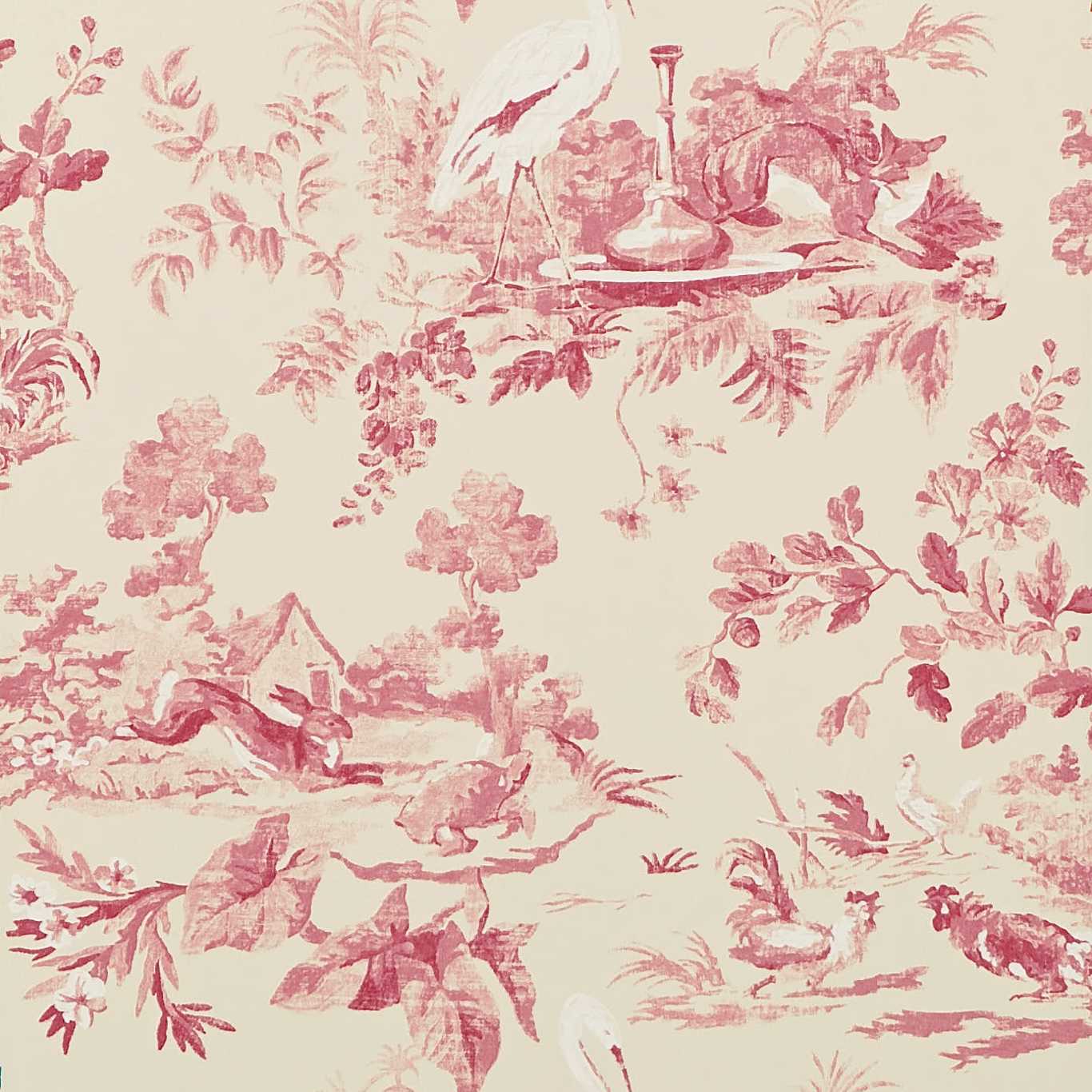 Aesop’s Fables Wallpaper - Pink - DCAVAE101 - Sanderson