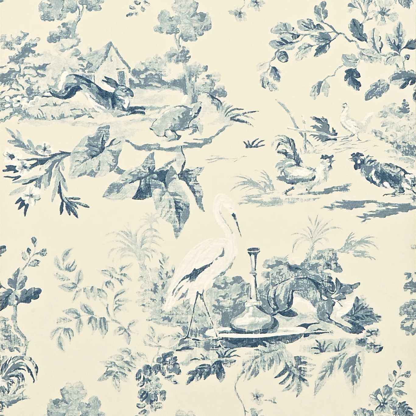 Aesop’s Fables Wallpaper - Blue - DCAVAE103 - Sanderson