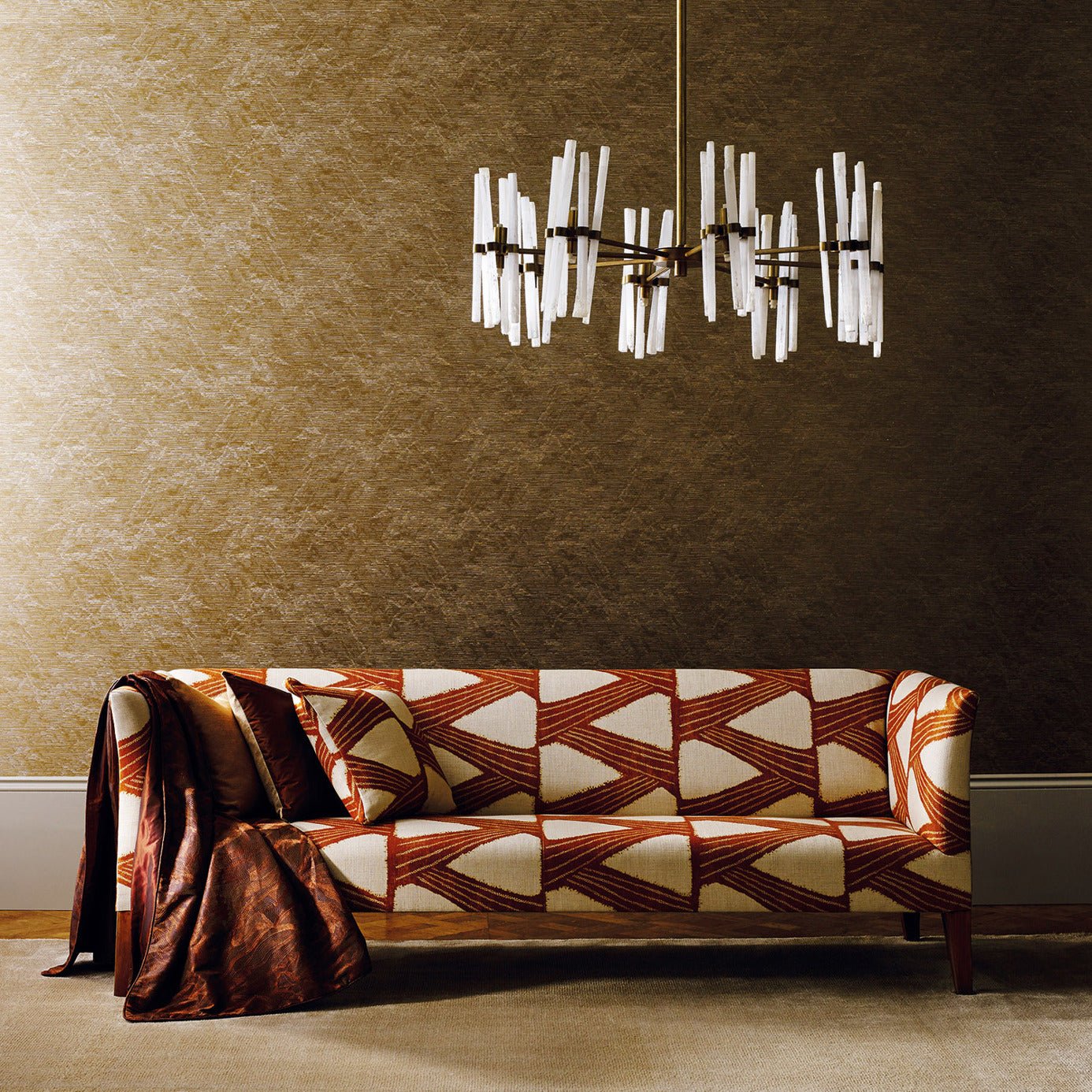 Akaishi Wallpaper - Gold - ZAKA312498 - Zoffany