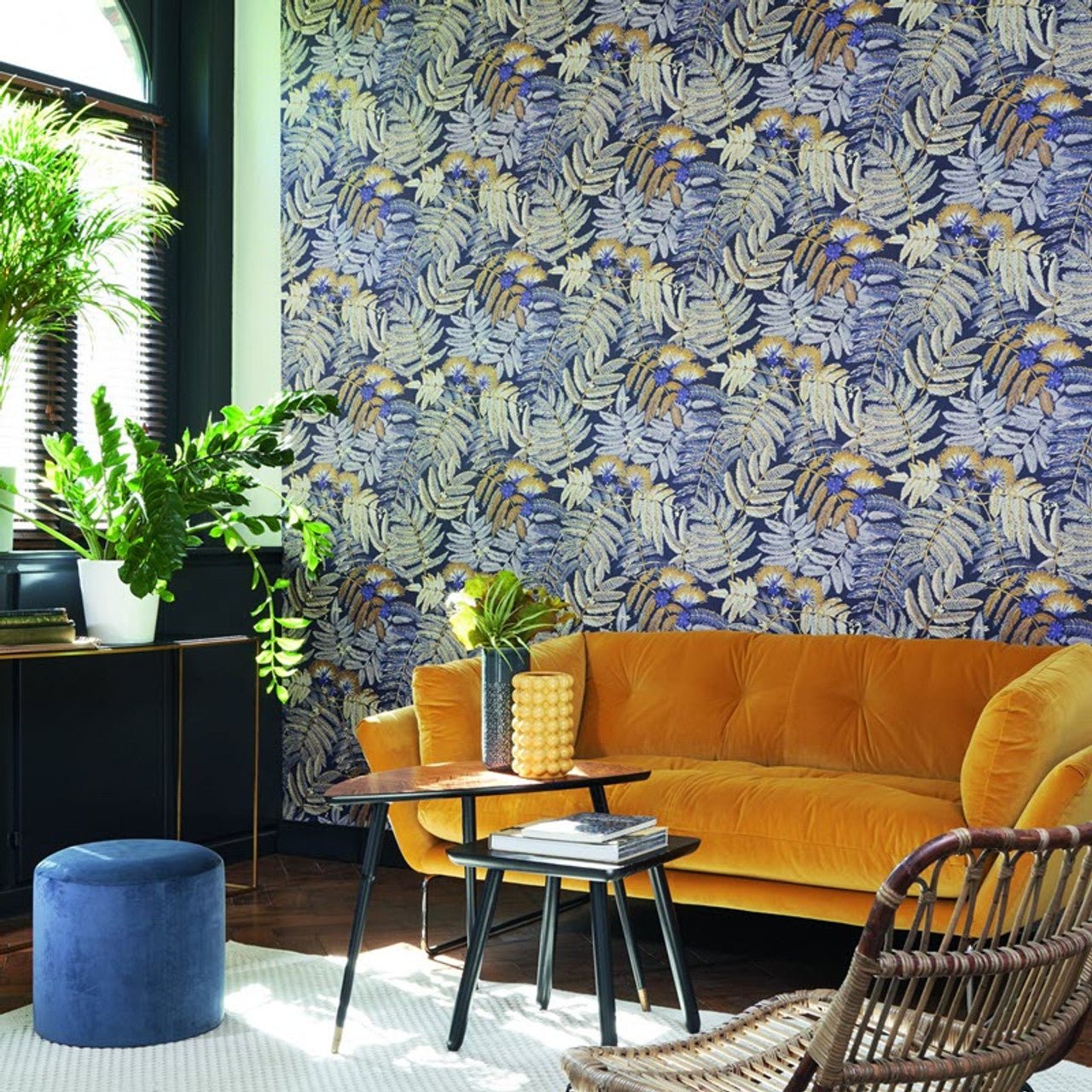 Albizia Botanica Wallpaper - Jaune Curry - Casadeco - 85892175 - Premier Wallcovering