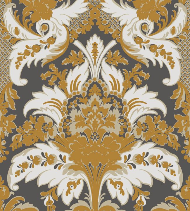 Aldwych Wallpaper - Parchment & Glitter Gold on Charcoal - 94/5027 - Cole & Son - Premier Wallcovering