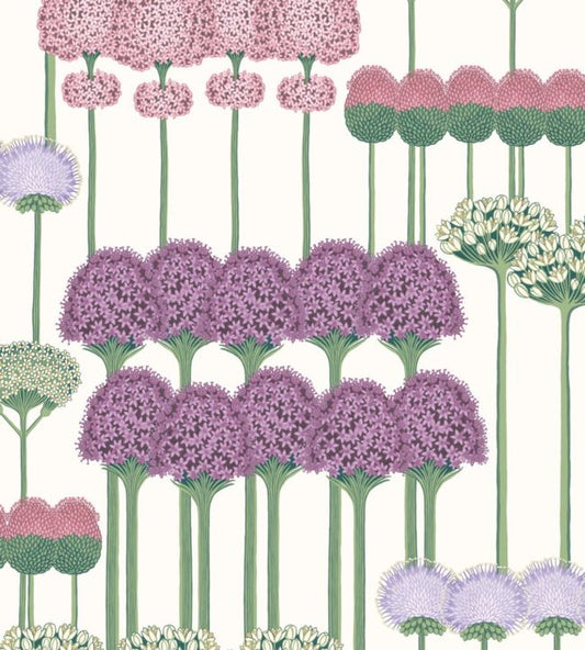 Allium Wallpaper - Mulberry, Blush & Lilac on Chalk - 115/12034 - Cole & Son - Premier Wallcovering